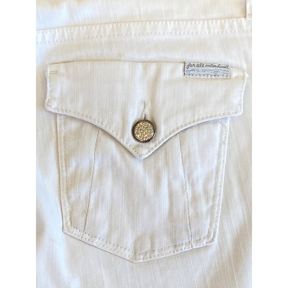 7 for all Mankind White Capris Pants 28 7FAMK Cotton Stretch Flap pockets - Picture 5 of 12